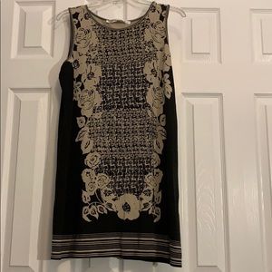 Max Studio Black and Cream Floral Dress